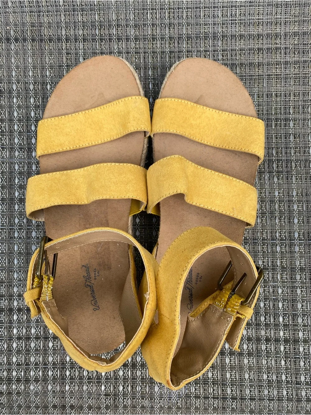 Universal Thread Yellow Espadrille Platform Wedge Sandals